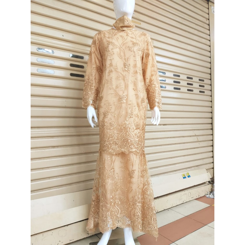 PROMO LONG GAMIS DUYUNG NASYA TULLE MUTIARA BORDIR TIMBUL / GAMIS DUYUNG TULLE  BORDIR TIMBUL