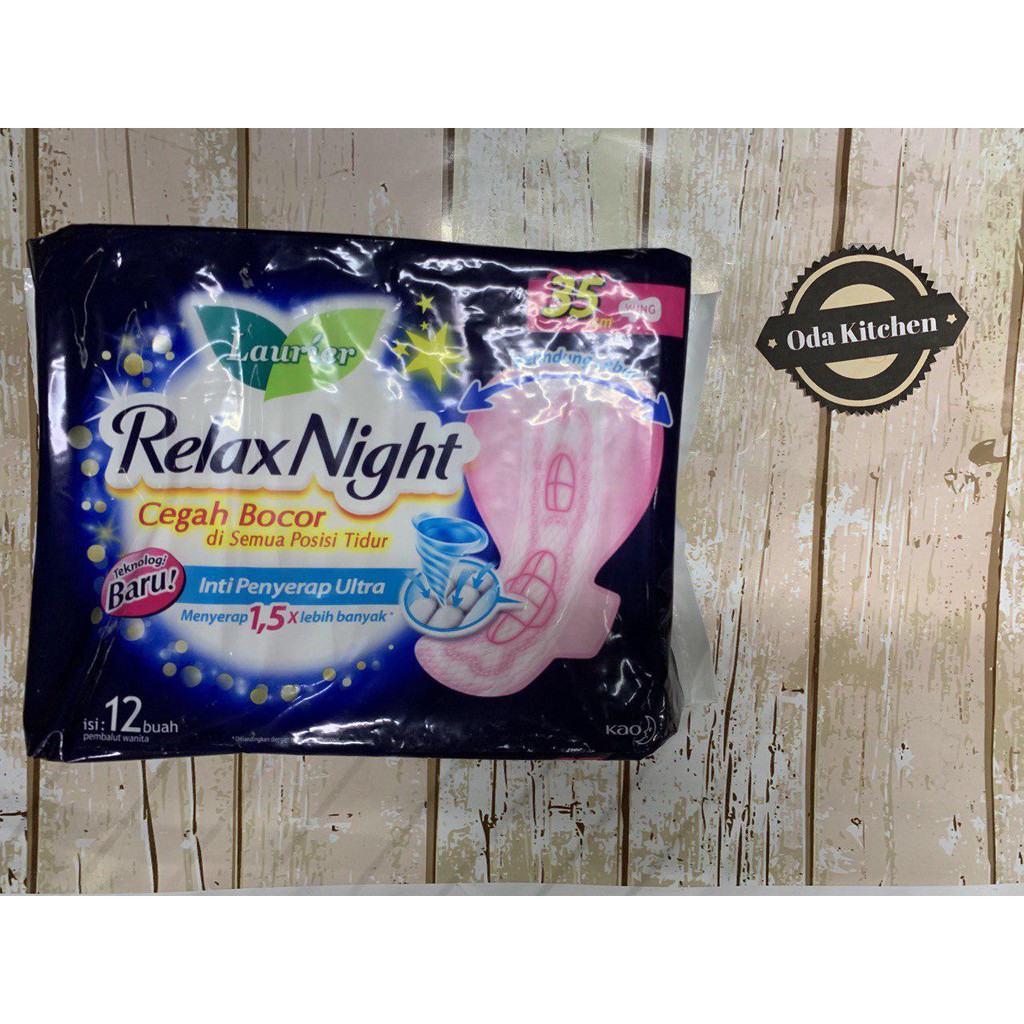 LAURIER RELAX NIGHT 35cm WING  CEGAH BACOR ISI 12 BUAH