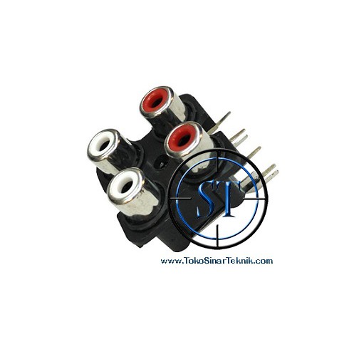 Soket Rca 2x2 4 pin Hitam Input Merah Hitam Box Ampli 2pin x 2 Speaker Sound  BA-69A