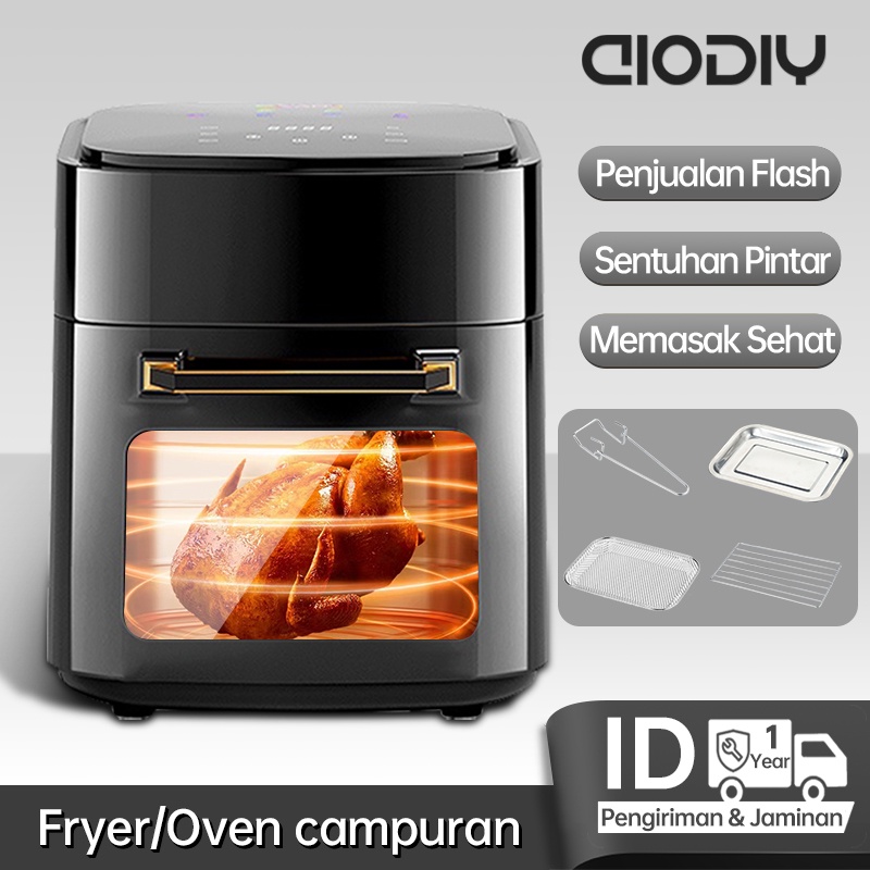 Jual AIODIY 15L Air Fryers Touch Digital Display Airfryer No Smoke Oil