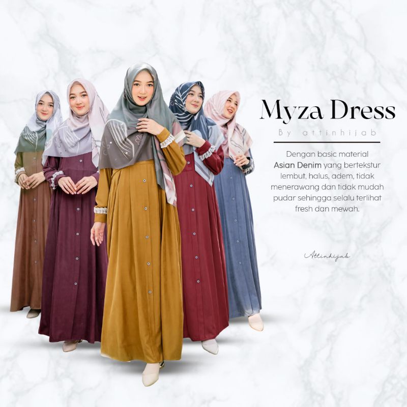 OPEN PO Myza Dress by Attin ( Dress Gamis Muslimah Wanita )