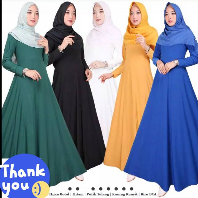 Fashion Muslim Gamis JERSEY POLOS premium tebal saku busui murah terlaris promo (1kg 3pcs)