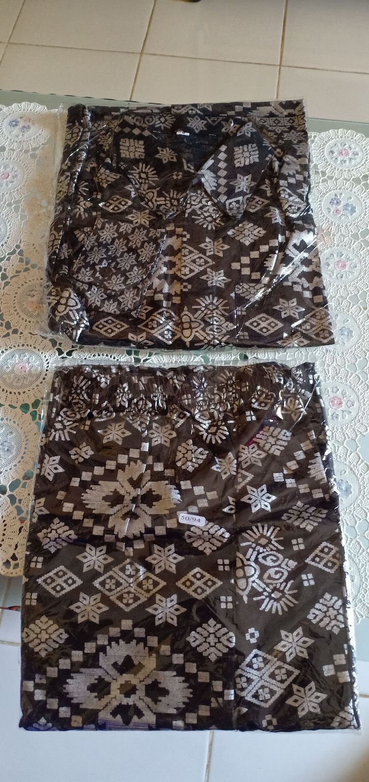 Couple Kebaya Rok Kemeja Pradaa Silver Motif Terbaru