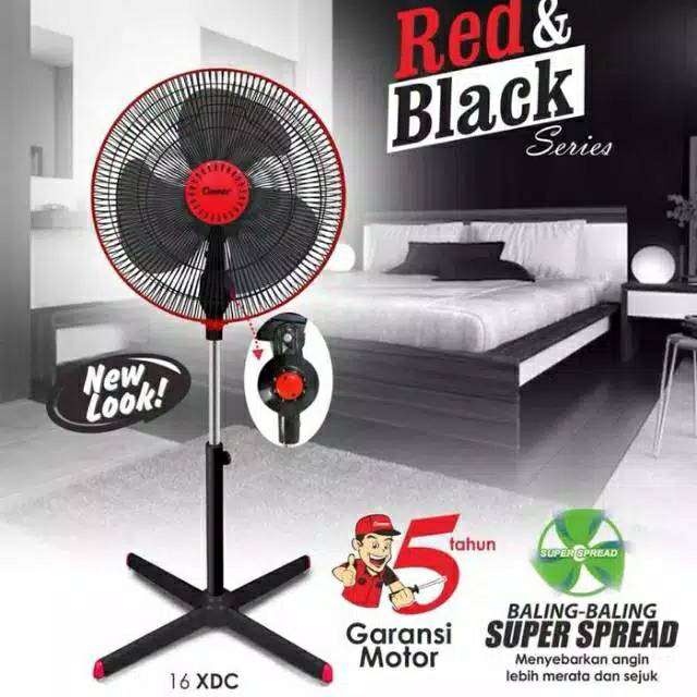 kipas angin COSMOS berdiri 16 inchi stand fan black edition