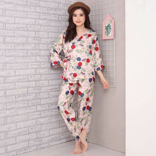 Piyama kimono satin / kimono cp friska pink