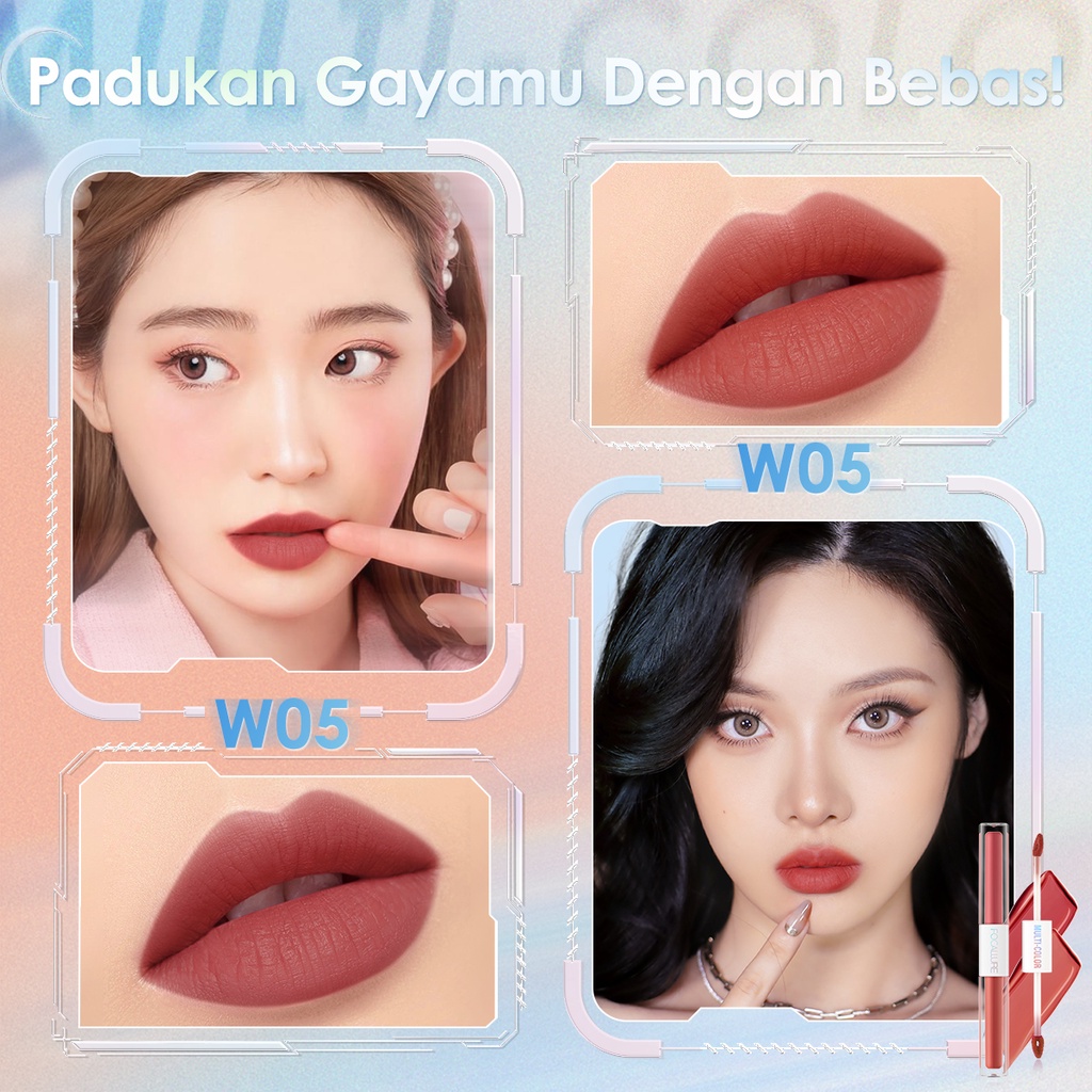 [ORI BPOM] FOCALLURE 2 In 1 Liquid Lipstick Matte Dual Stick Tahan Lama Hingga 16 Jam FA327