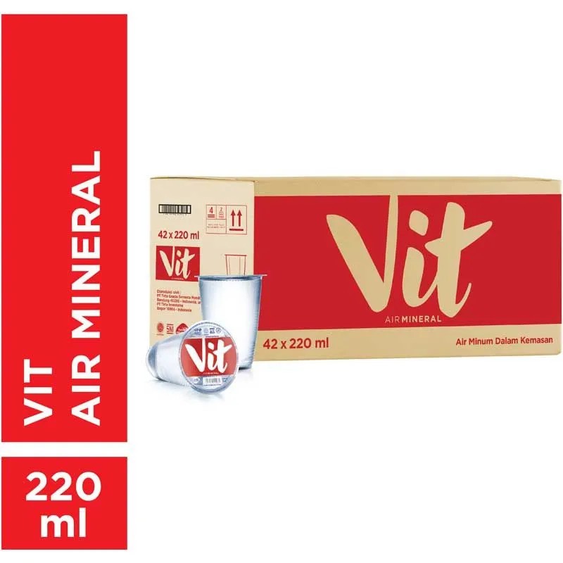 

Vit gelas 220 ml 1 dus isi 42 pcs / air mineral / air minum dalam kemasan