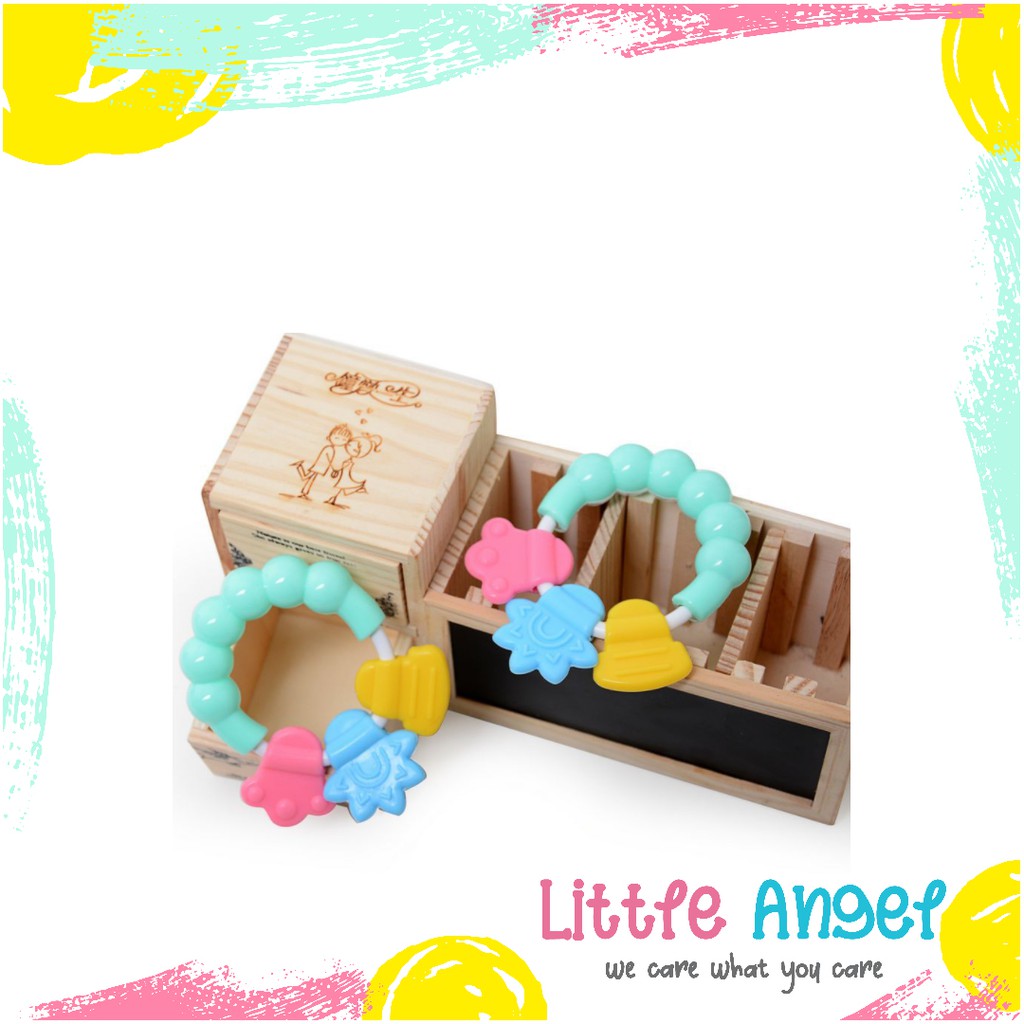 MAINAN GIGITAN GELANG BAYI WARNA BABY TEETHER MPASI KRINCINGAN Rattle Empeng Genggam Peralatan Bayi