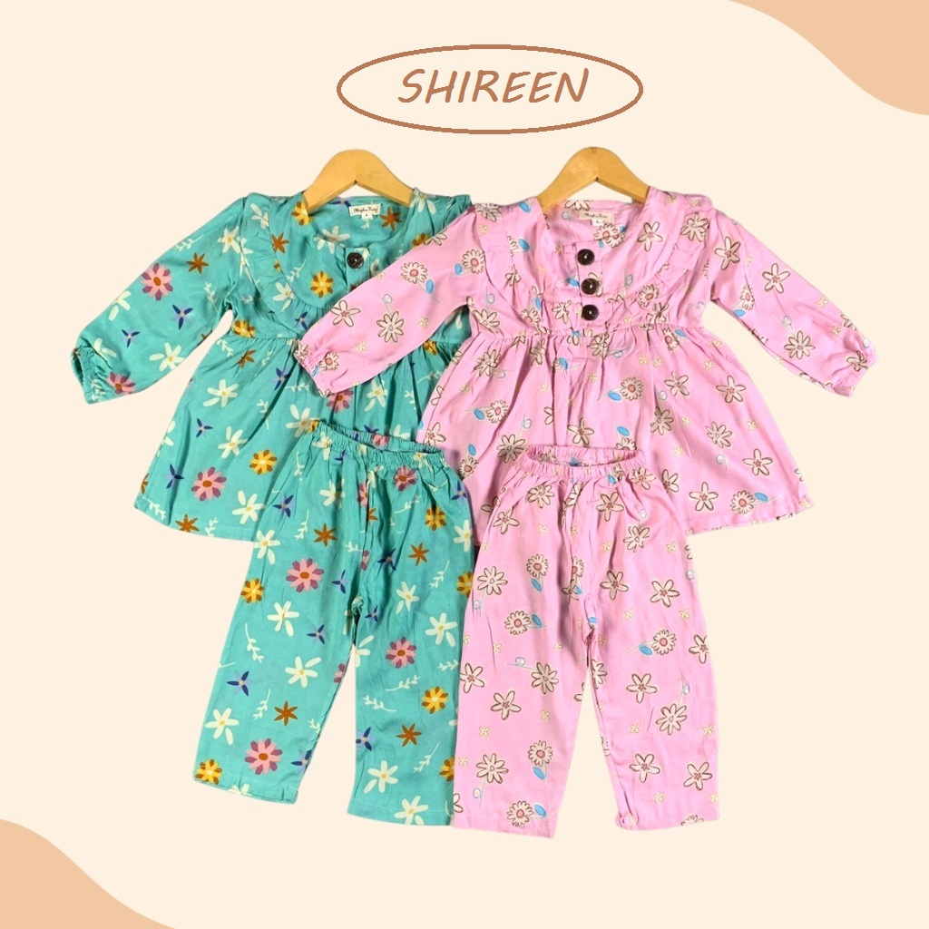 Plazababyku RZ SHIREEN RAYON setelan bayi motif bunga yang lucu