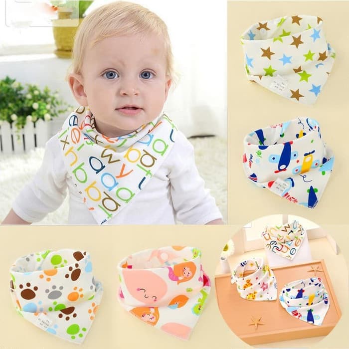 Celemek Bayi Bib Slabber Bayi Bib Segitiga Bahan Tebal dan Lembut