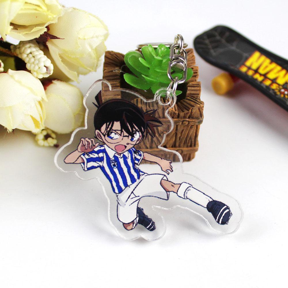 QUINTON Conan Gantungan Kunci Untuk Hadiah Anak Miniatur Detektif Conan Anime Jepang Darah Panas Anime Key Ring