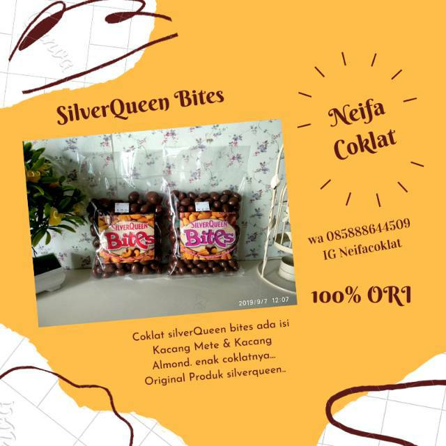 

Coklat silverqueen bites almond / mete 400gr SILVERQUEEN BITES