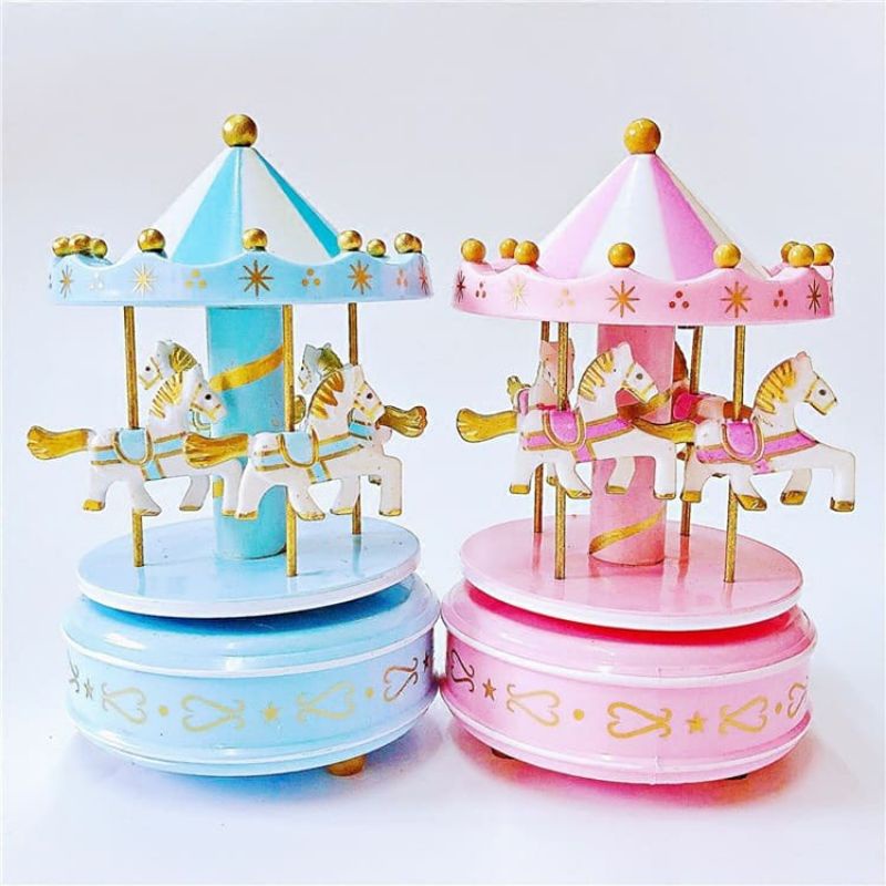 Kotak musik kuda putar, musik instrument melody yang indah.