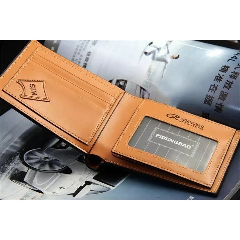 Dompet Pria Tipis Dompet Slim Dompet Kulit Pria Dompet Lipat Pria Kulit Import PIDENGBAO D3201-1