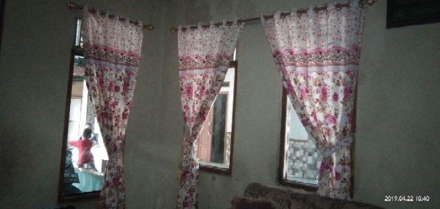 Gorden Murah Minimalis Jendela Kamar Model 12 Lubang Smokring 6 Gelembung Tinggi 210 Cm