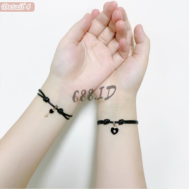 Gelang Couple 2 pcs Liontin Kunci Hati Bracelets Sahabat Pacar Bestie Kekinian GL 32