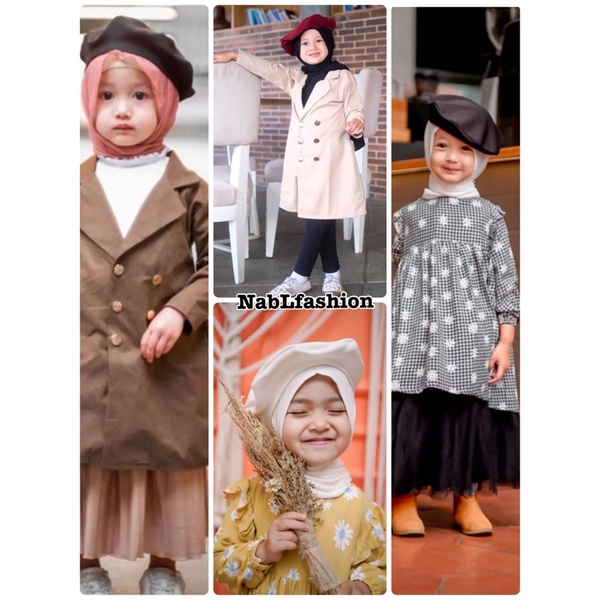 Topi baret untuk anak usia 2-10 tahun nabLfashion topi baret by rumah ara