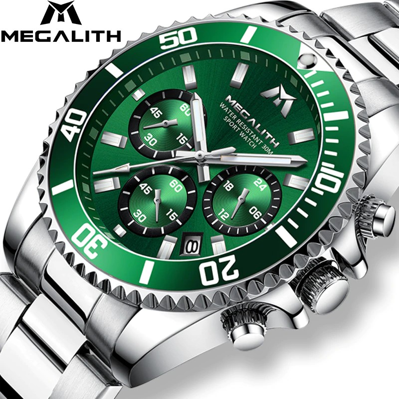 TERBARU MEGALITH Reloj Hombre 2018 Fashion Casual Watch Men Waterproof Analog 24 Hour Date Quartz