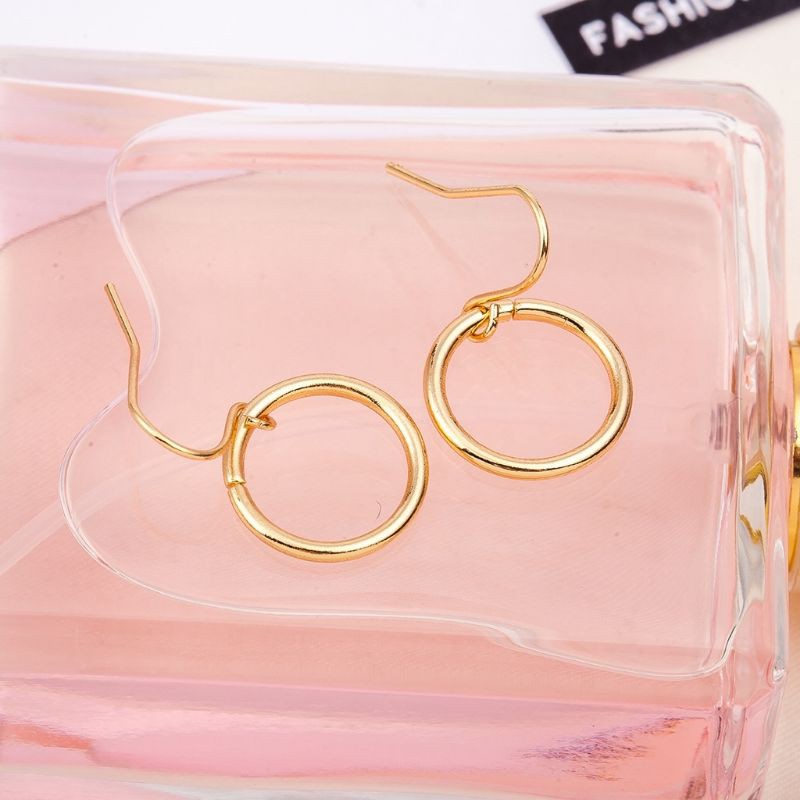 Elle Circle Earrings Anting Hooks Handmade