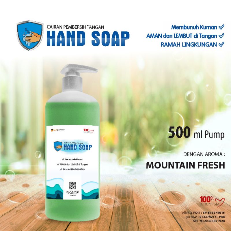 HandSoap pembersih tangan aneka aroma buah kemasa pump 500 ml