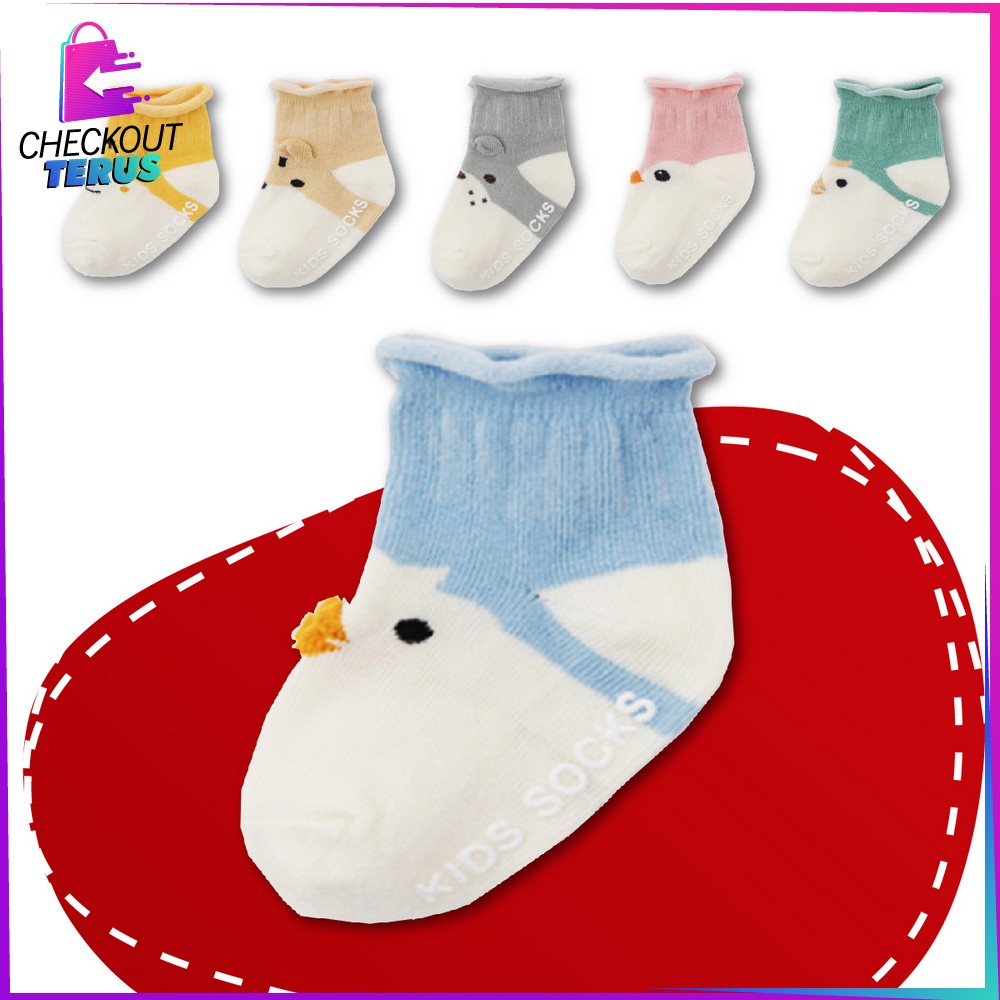 CT P90 Kaos Kaki Bayi Motif Animal Kaos Kaki Bayi Anti Slip Lucu Kaos Kaki Anak Antislip Motif Cute Baby Socks Kaos Kaki Lembut Bayi