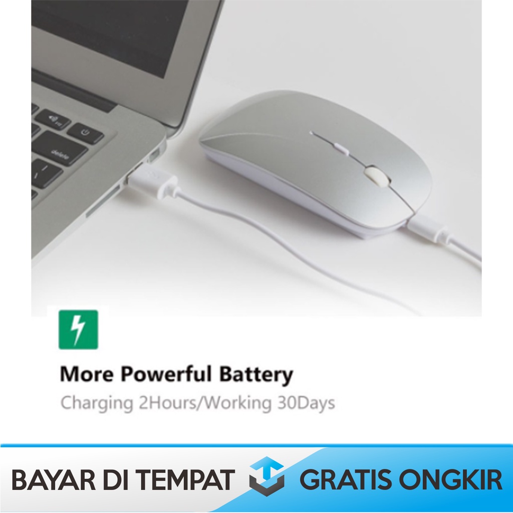 BLUETOOTH 5.2 RECHARGEABLE MOUSE KOMPUTER TAFFWARE DESAIN ELEGAN MURAH