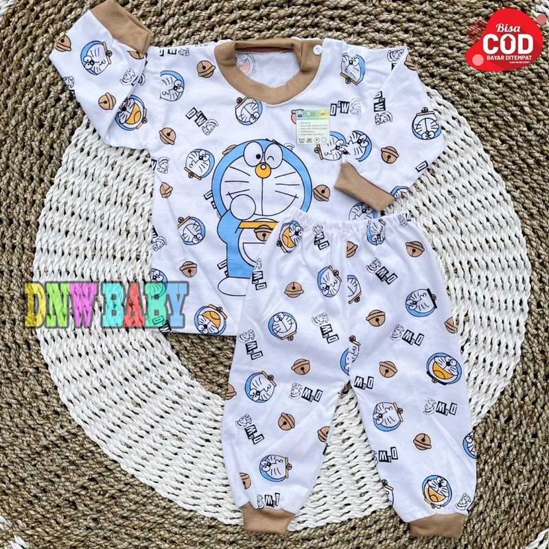 Setelan Bayi Piyama Bayi 3-12 Bulan Motif Doraemoon