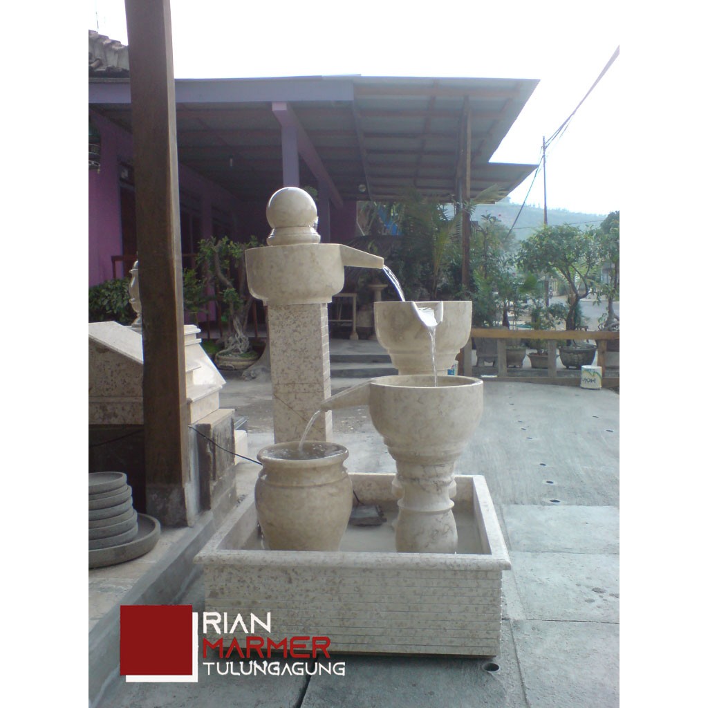 Air Mancur+4Guci marmer tulungagung Bola Marmer Berputar+ongkir+paking kayu area jawa