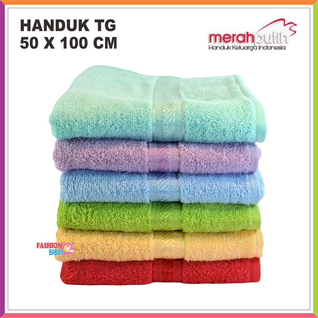 HANDUK MERAH PUTIH TANGGUNG 50 X 100 CM