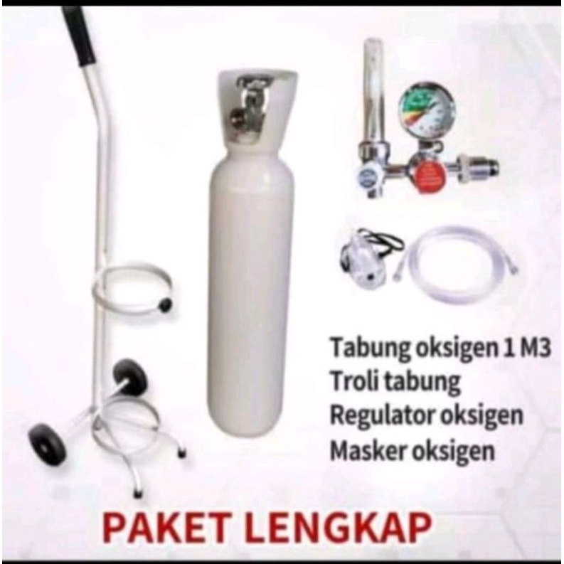 KOMPLIT SET - TABUNG 1m3 + TROLY + REGULATOR ONEHEALTH