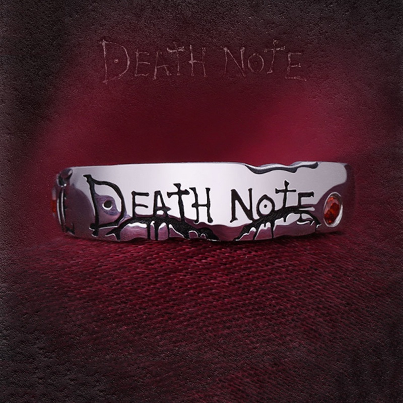 Cincin Adjustable Desain Anime Death Note Yagami Warna Silver Untuk Pria Dan Wanita