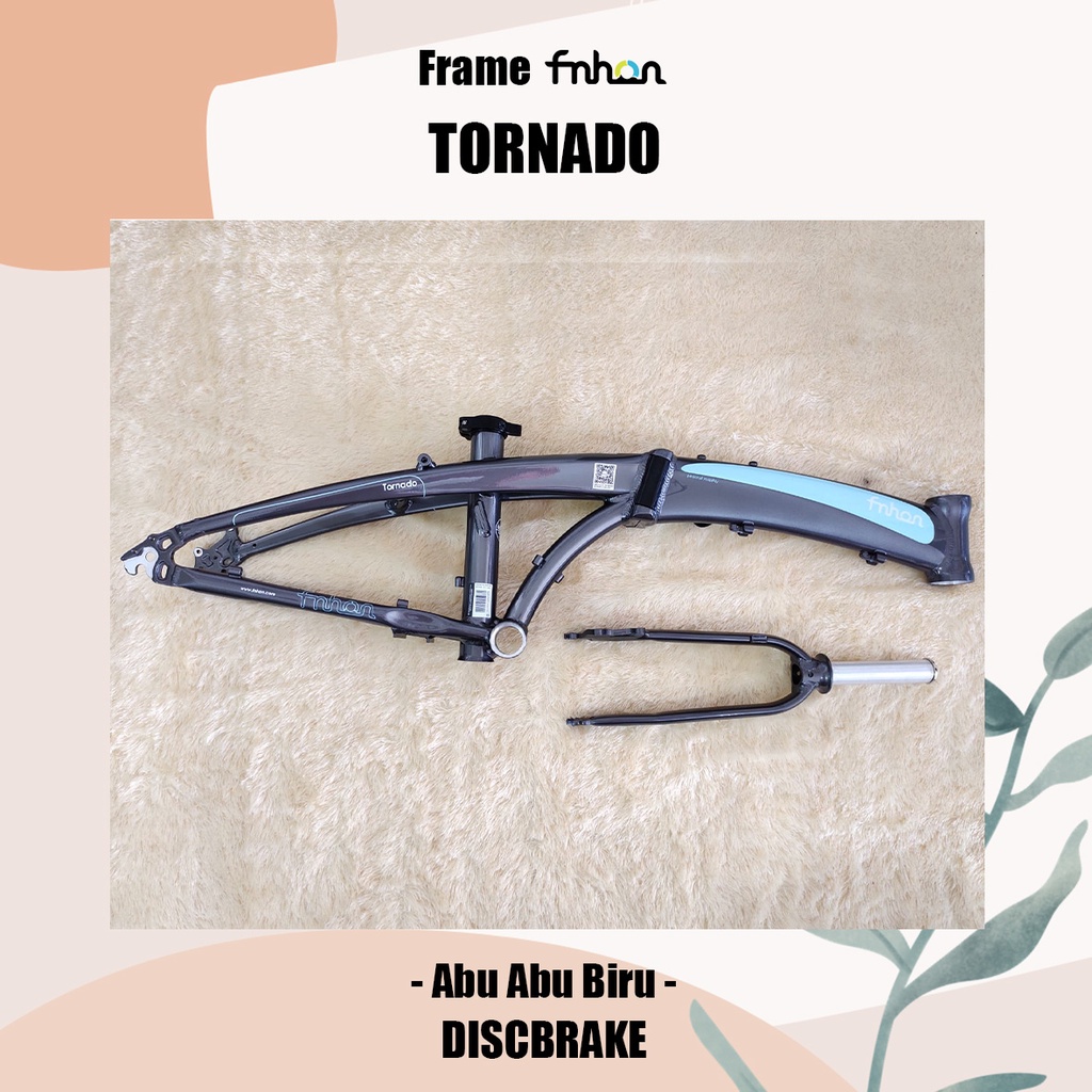 Frame Set Fnhon Tornado Abu Biru Discbrake Db Disc Brake 20 22 inch Grey Blue