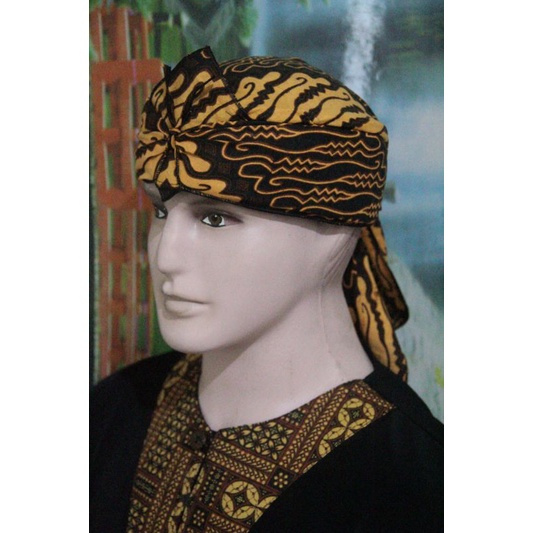 iket blangkon sunda jawa batik tradisional uk dewasa anak atas tutup (coklat)