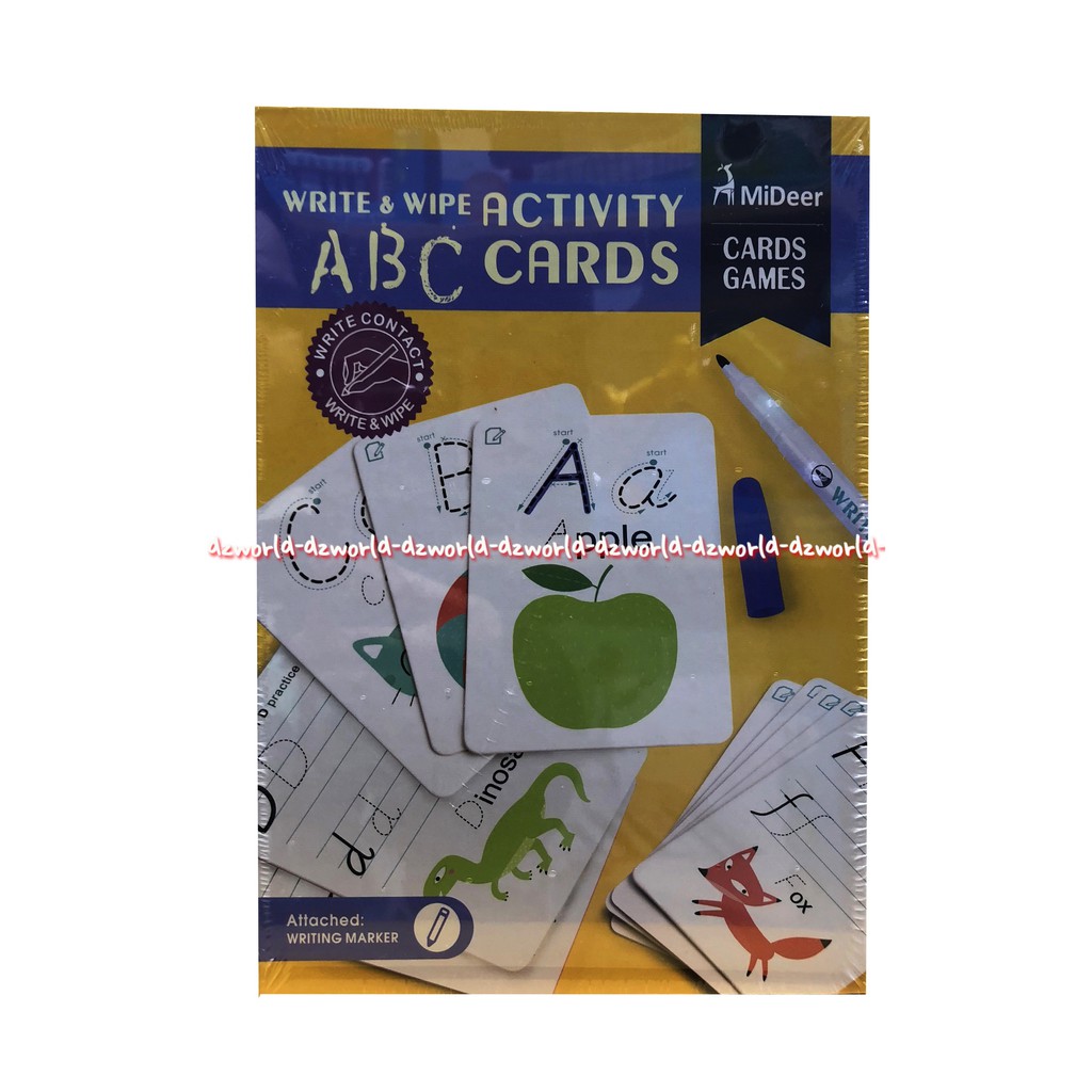 Mideer Write &amp; Wipe Activity ABC Cards Kartu Mainan Belajar Berhitung Mainan Edukasi Alfabet Huruf