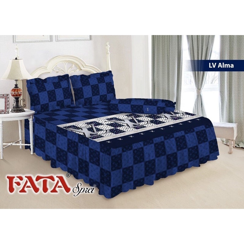 FATA - Sprei Rumbai Blue LV Ukuran King 180x200 / Queen 160x200
