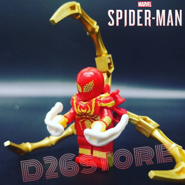 Mainan Lego Mini Figure SpiderMan Red Iron Spider Marvel Spider Man PlayStation game