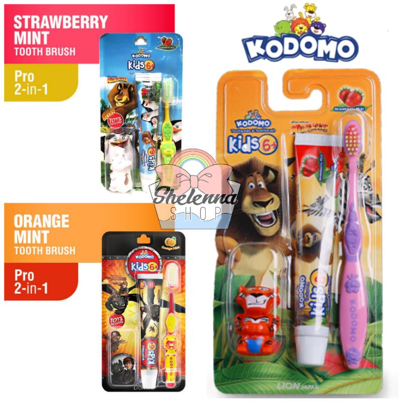 KODOMO Sikat Gigi Anak 2 IN 1 Pro Kids 6+ Madagascar