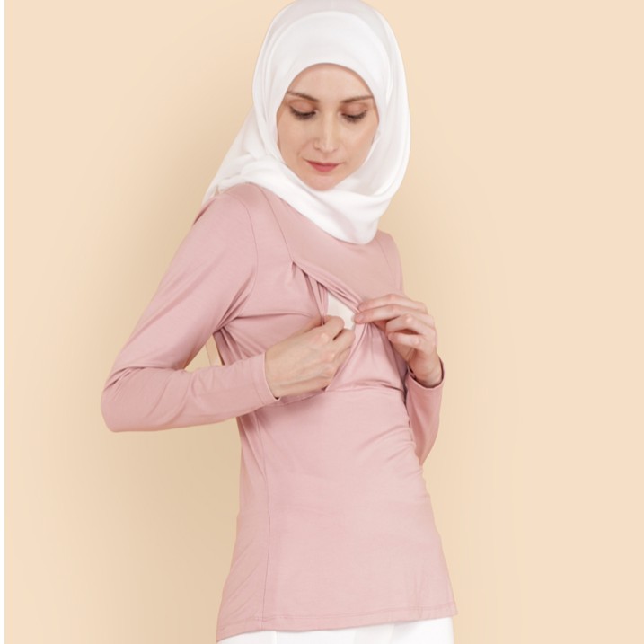 Manset Atasan Lengan Panjang Ibu Menyusui JADECLOVER Nursingwear