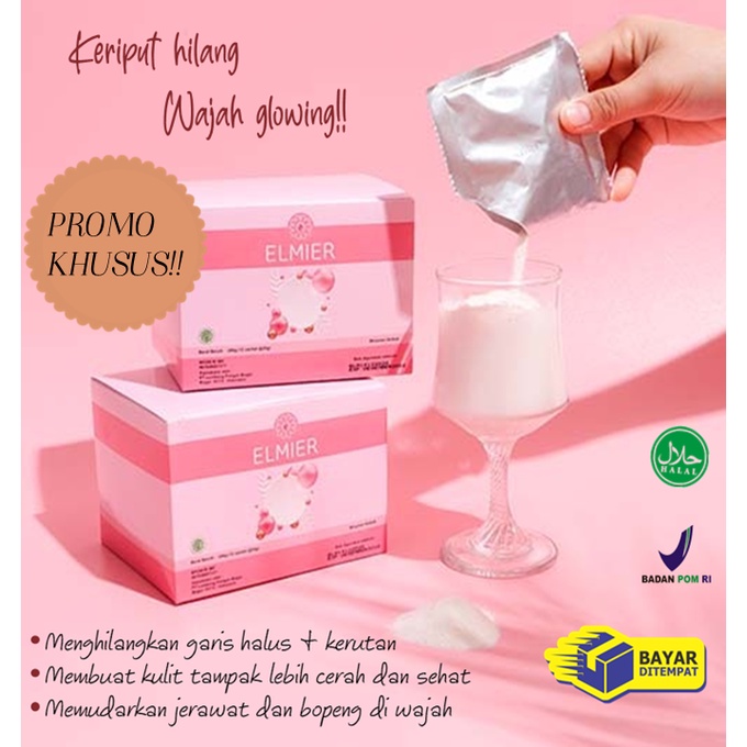 ELMIER COLLAGEN (COLLAGEN DRINK) /SUSU KOLAGEN ANTI AGING [KULIT PUTIH GLOWING DARI DALAM]