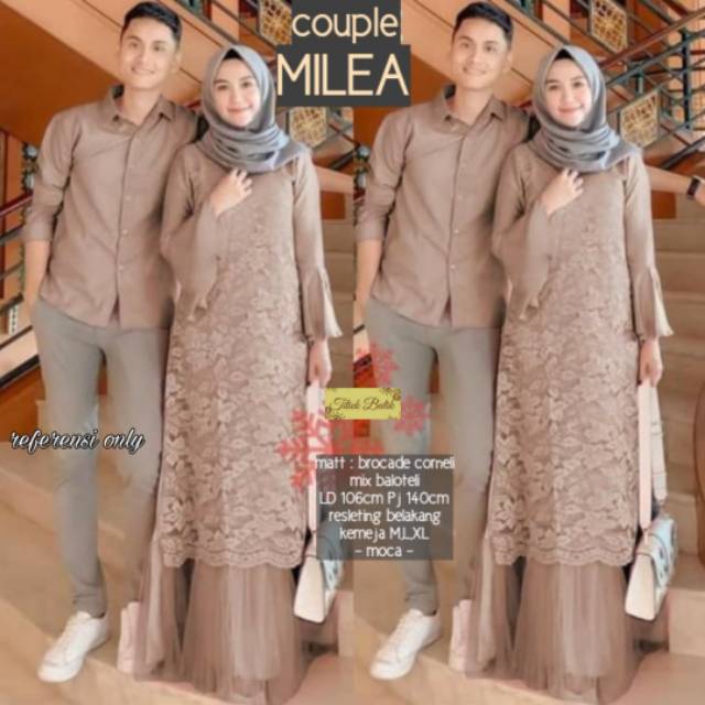 Gamis Couple Keluarga Brokat - Voal Motif