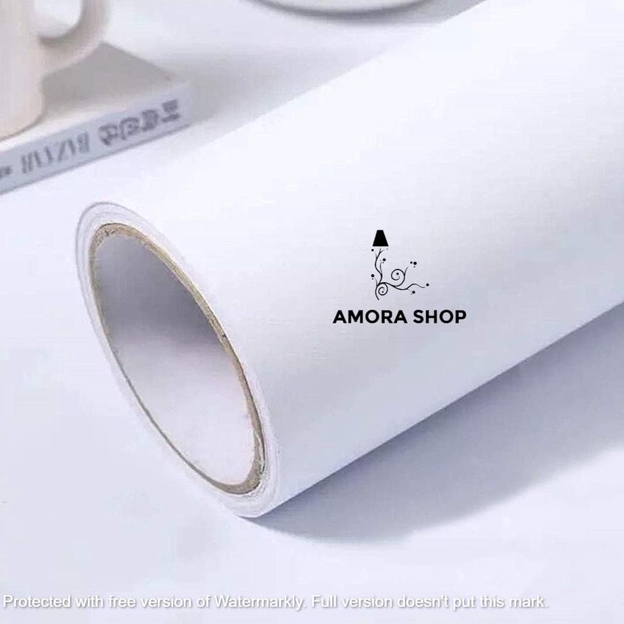 Wallpaper Dinding Polos Putih 10m X 45cm