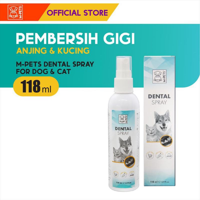 M-pets Dental Spray 118ml - Spray Penghilang Plak &amp; Bau Mulut Anjing Kucing