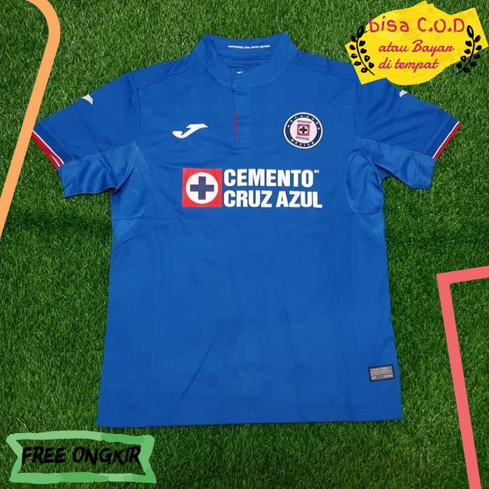 [COD]369 JERSEY BOLA BAJU KAOS OBLONG POLOS PRIA FUTSAL CRUZ AZUL HOME OFFICIAL GRADE ORI