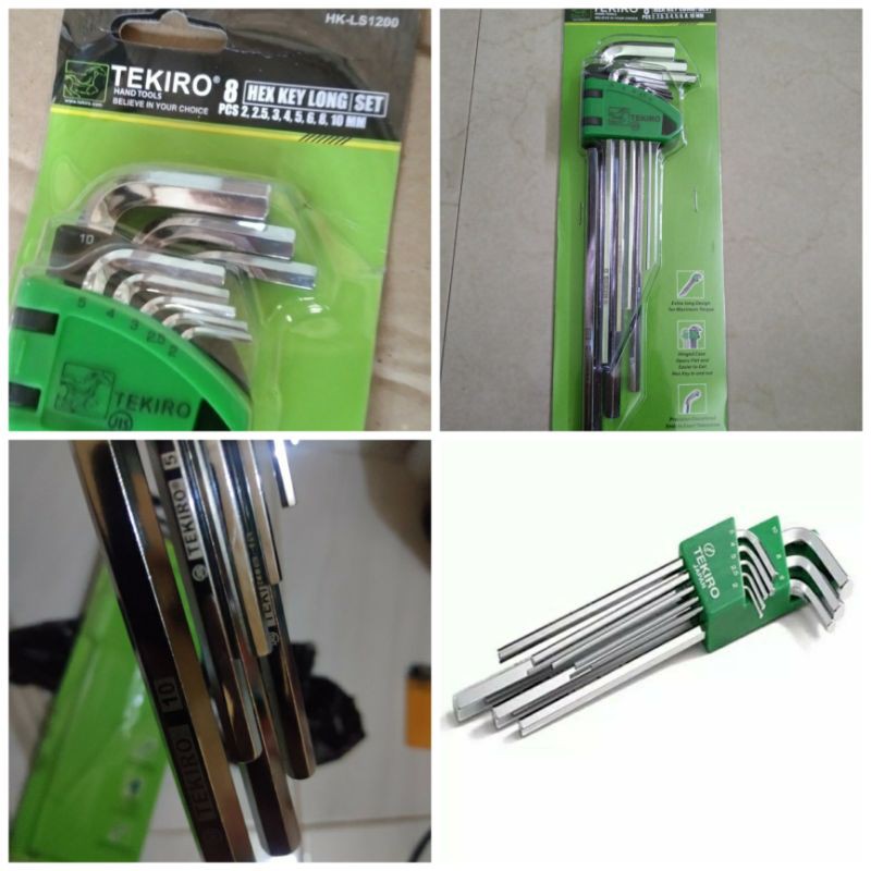 (TEKIRO) Kunci L Panjang 8 pcs Set UK 2 - 10 MM Original