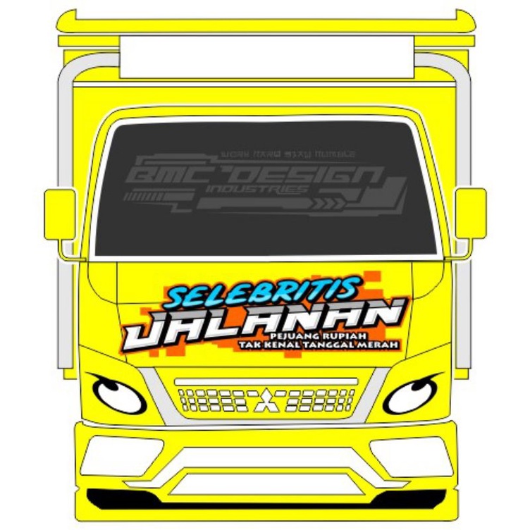 stiker kabin depan truk, stiker kabin depan canter