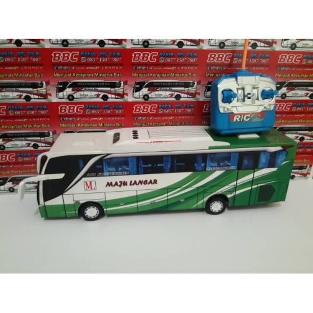 Miniatur Bus RC Maju Lancar ( Remote Control ) DETIL RAPIH FULL TELOLET FULL STROBO FULL LED