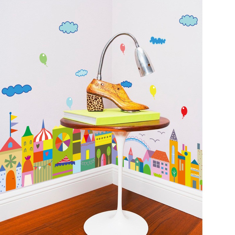 Reliza Wall Sticker Mini City Tower Kota Anak Stiker Dinding LDR