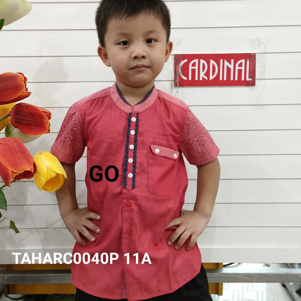 gof PI CARDINAL KIDS KEMEJA KOKO Anak Baju Muslim Cardinal Atasan Taqwa Anak Cowok Lengan Pendek