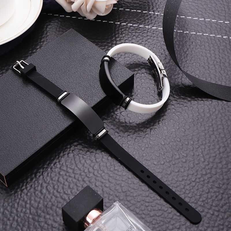 BRACELET GELANG KARET PRIA STEEL SPORT S-FULLBLACK NEWZ TYU