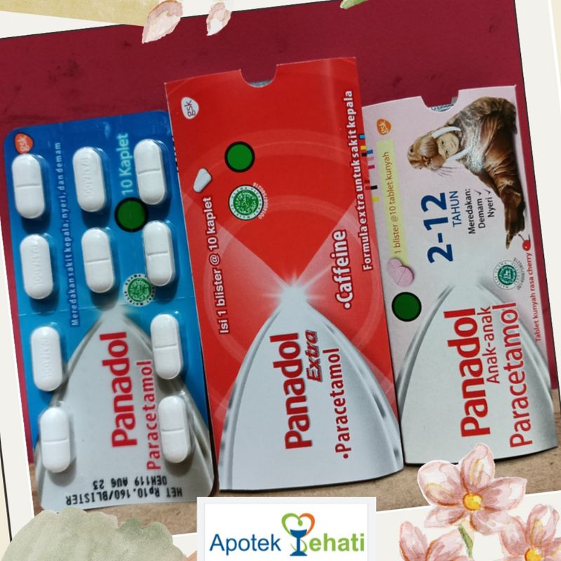PANADOL PARACETAMOL KAPLET / TABLET HISAP DEWASA & ANAK per STRIP